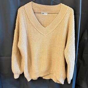 SO Women's Beige V-Neck Sweater